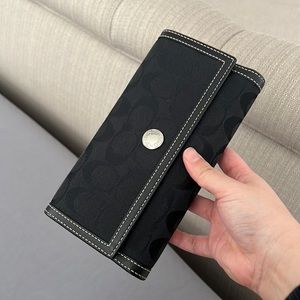 Vintage Coach Monogram Black Wallet